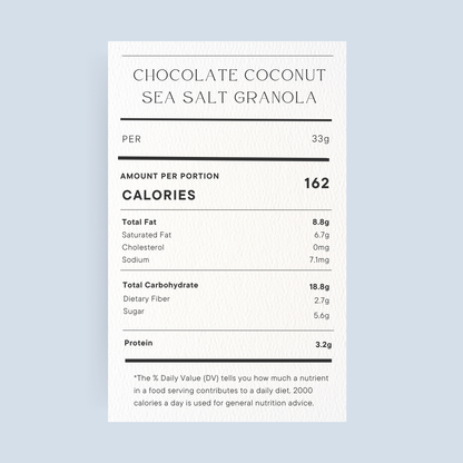 Chocolate Coconut Sea Salt Granola